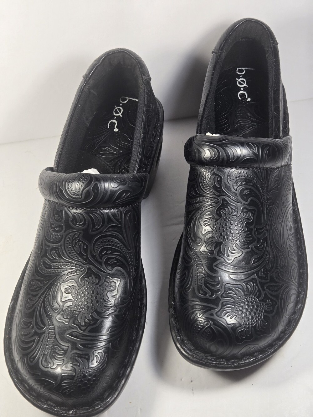 B.O.C. Women's Peggy Slip-on Clogs Size 10 Black Paisley And Floral Pattern NIB